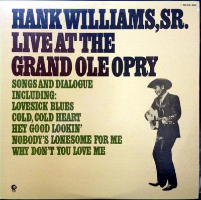 Disque vinyle HANK WILLIAMS Hank Williams. Sr Enregistrement Live au Grand MM2098 MGM 1976 Japon CountryFolk Occasion