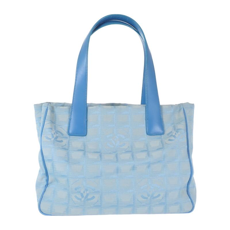 Chanel Tote Bag Blue Nylon/leather Women