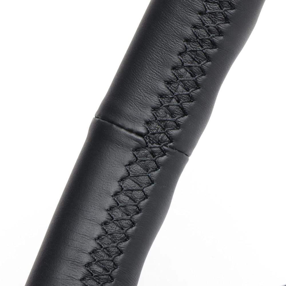 REAL Steering Wheel [REAL SPORT (Real Sport) Standard Type] All Leather (black Euro Stitching)