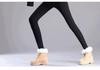 New 2025 Plus Size Women's Fleece-Lined High Waist Black Leggings - Thickened, Skinny Fit for Autumn and Winter