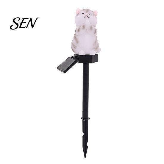 Energy Saving Patio Illumination Solar Cat Garden Light, Waterproof Pathway Outdoor Shape Lawn Lamps LED Lamp for Yard Decoration Cute Animal