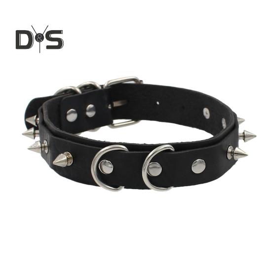 2Pcs/Set Rivet Necklace with Leash Adjustable Length Rivet Decor Collar Rope Set Couple Sexy Necklace Adult Erotic Products