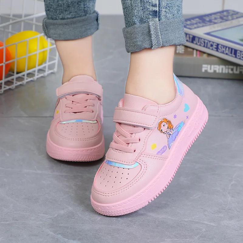 

Kids Sneakers Four Seasons Girls Fashion Sports Running Shoes Non-slip Children s Flat Shoes Casual Breathable Outdoor Sneaker 36