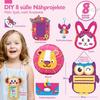 Hahaland Kids Sewing Kit with Unicorn, Owl, Rabbit, 8 Easy Projects, Beginner DIY Felt Craft Set, Toy Gift for Girls Ages 6 7 8 9 10