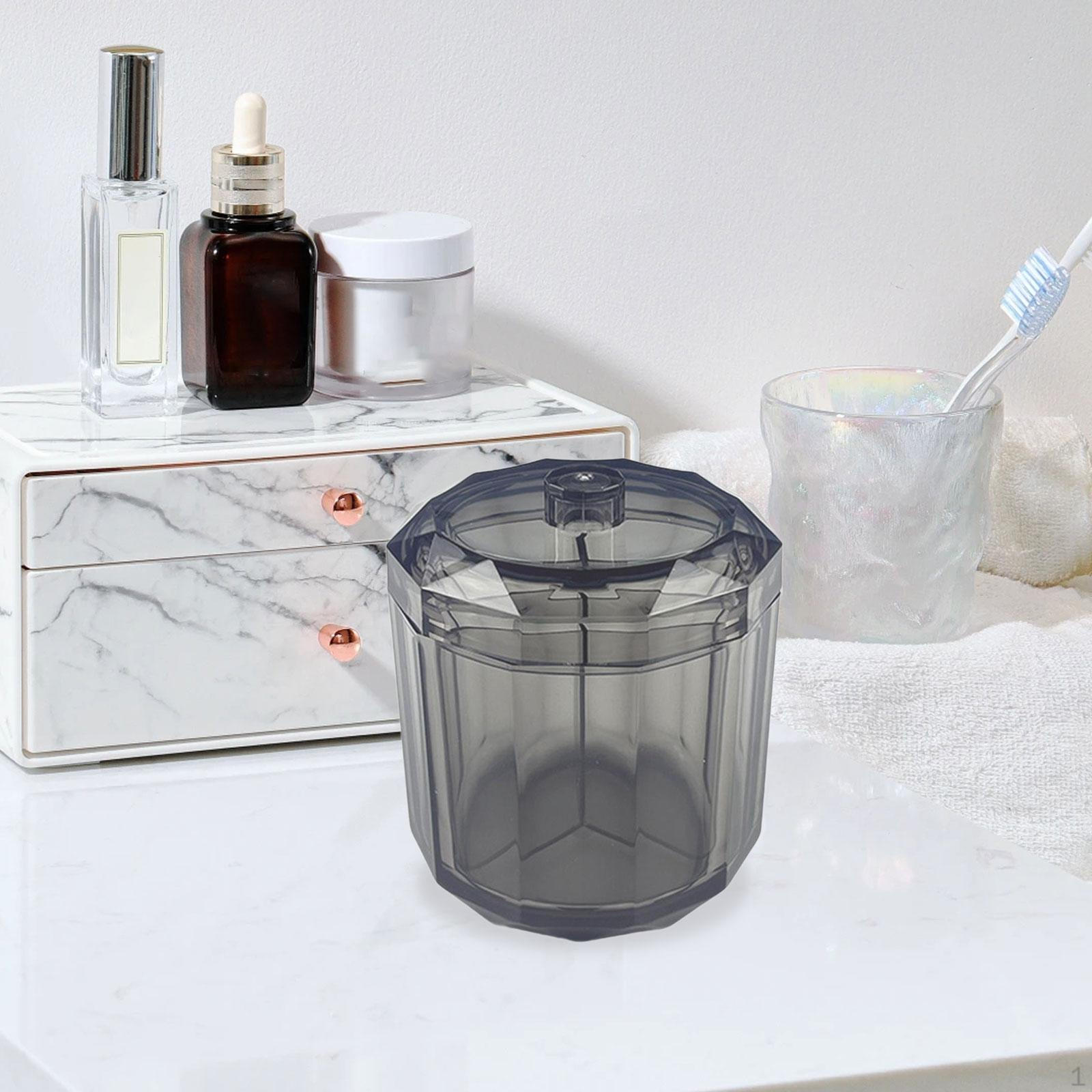 

Держатель для ватных дисков, шариковый контейнер для тампонов, ювелирные изделия, косметическое средство для ванной комнаты, хранение Black Short