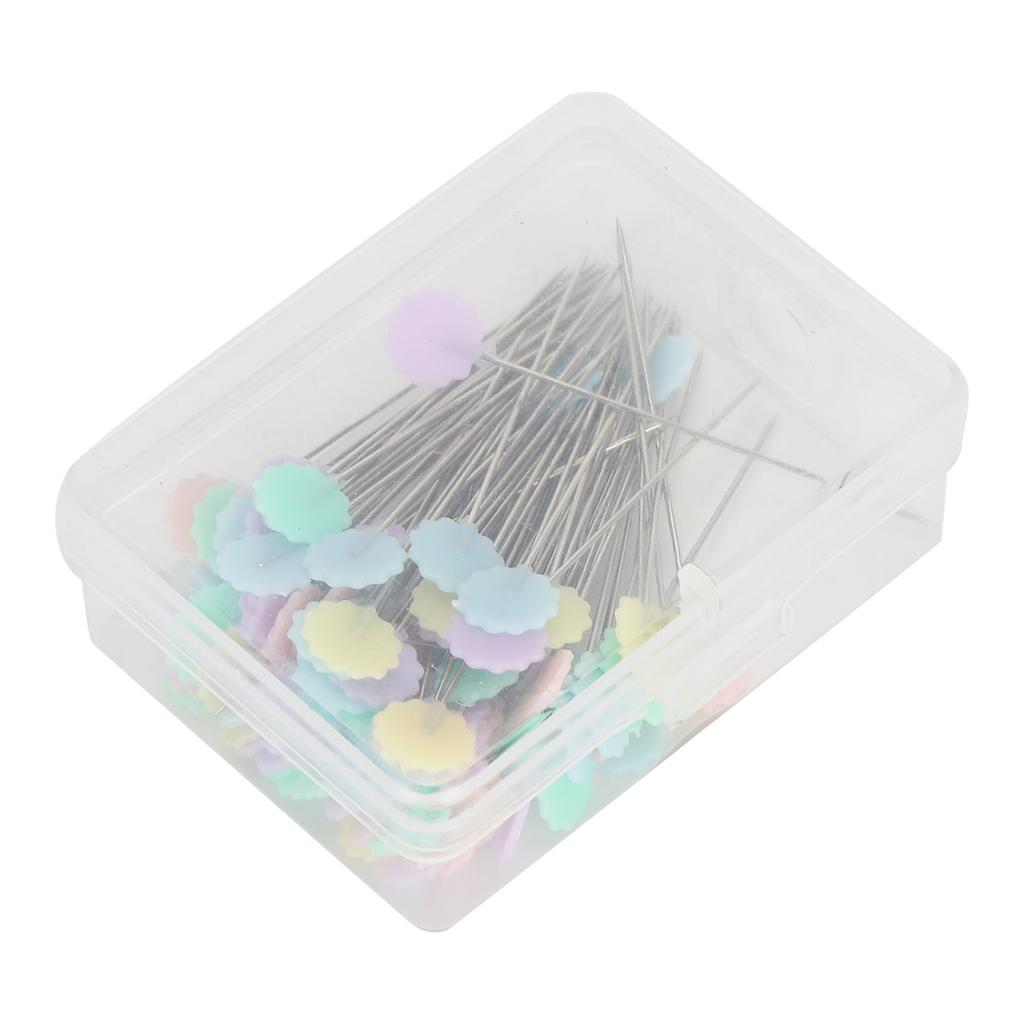 100pcs Flower Head Sewing Pins Flat Head Straight Quilting Pins for Sewing   Projects