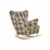 Fotel uszak Winston bujany skandynawski Family Meble krata brązowo - beżowa