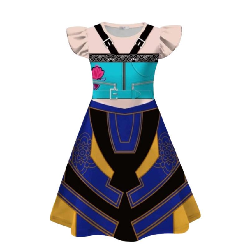 Kpop Demon Hunters Rumi Mira Zoey Childrens Costume Dress With Print Fabric And Flared Sleeves For Spring And Fall Wear