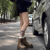 Fashion British Style Lace-up Thick Bottom Ankle Boots Women Fashion Round Toe Platform Boots Comfortable Winter Warm Designer Boots