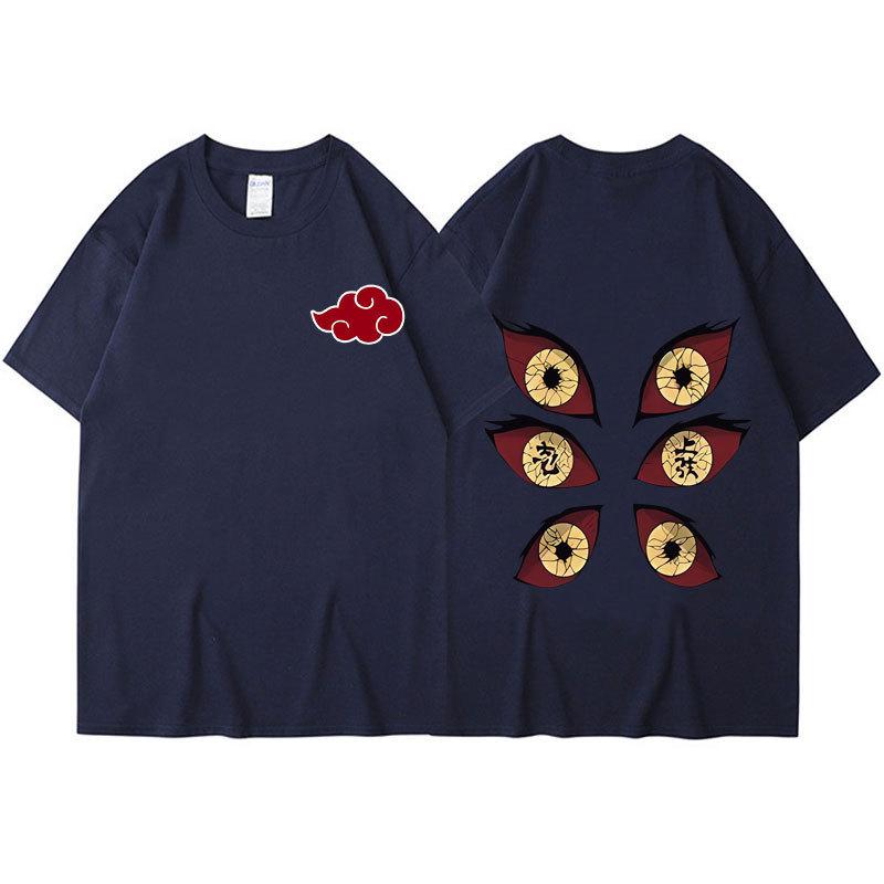 Harajuku Mens T-shirt Anime Naruto Manga Graphic Tees Shirt Cotton Casual Cartoon Short-Sleeves Summer Tshirts Unisex Streetwear Kids Tops