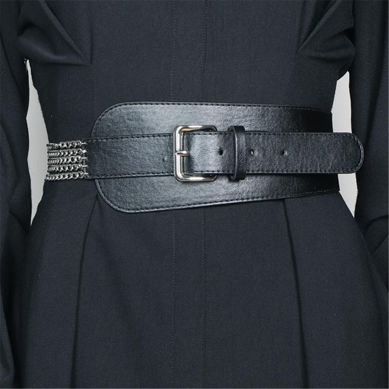 Vintage Fashion Waist Belt Sash for Women Fashionable PU Leather Waist Band Ornament for Parties and Weddings