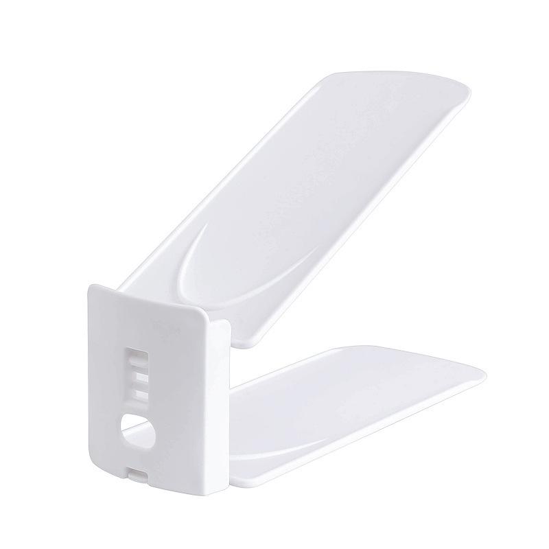 Креативная пластиковая двухъярусная обувная полка регулируемая компактная для хранения обуви простая подставка для обуви шкаф 588₽