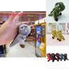Dinosaur Plush Toy Keychain With Silver And Gold Chain For Kids And Collectors