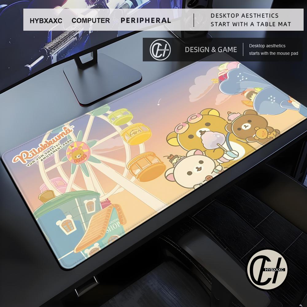 Kawaii Game Rubber Mat Cute Mousepad Non-slip Table Mat Anime Pink Rilakkuma Office Computer Accessories HYBXAXC