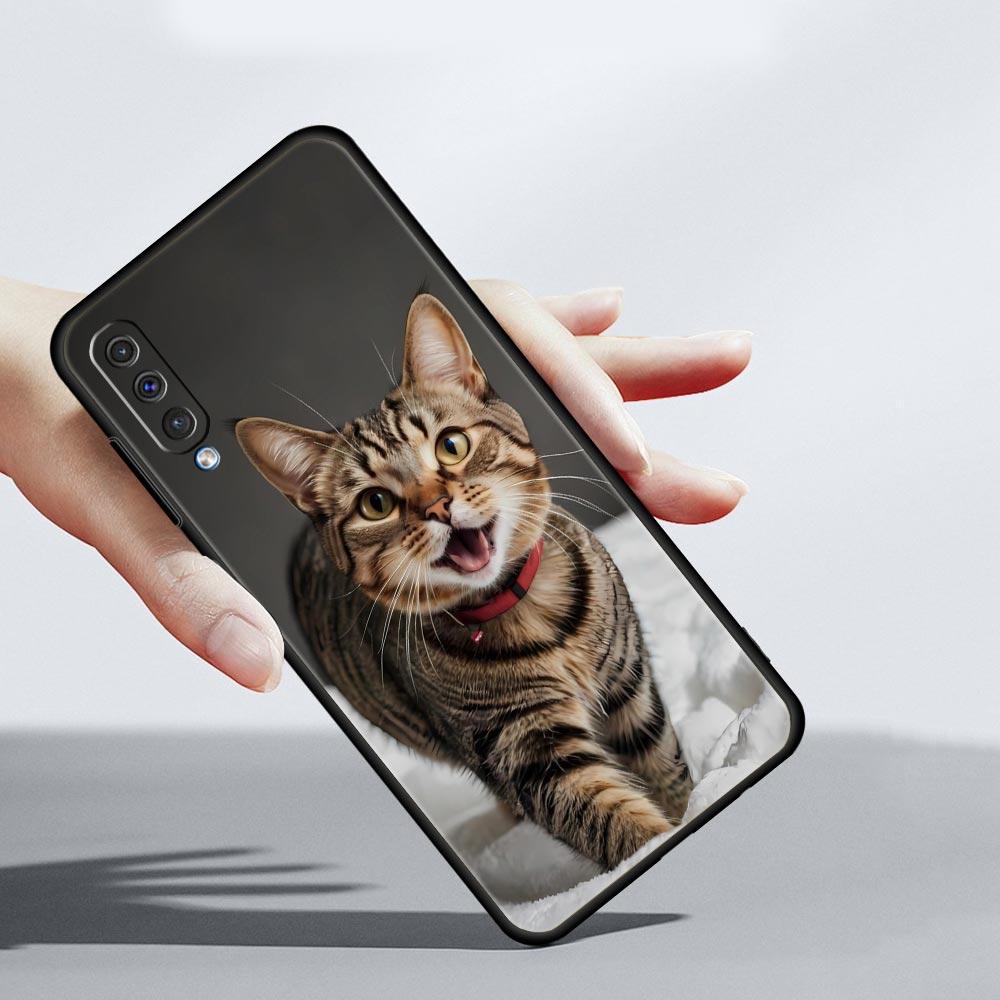 Kawaii Love Cat Phone Case For Samsung Galaxy A56 A36 A26 A34 A17 A16 A06 A14 A12 A54 A72 A70 A24 A22 A20e A52 A50 A40 A32 Cover
