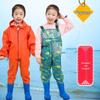 Tide-Chaser Children's Waterproof Wading Suit: One-Piece Clamming Overalls with Rain Boots for Beach and Kindergarten Adventures