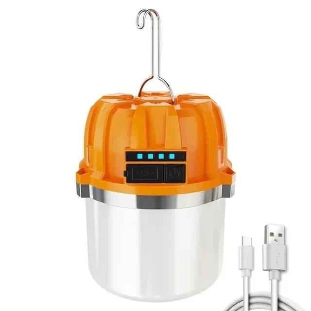 Built-in Battery Powerful USB Rechargeable LED Camping Lights Outdoor Camping BBQ Tents Hanging Lantern Emergency Power Bank