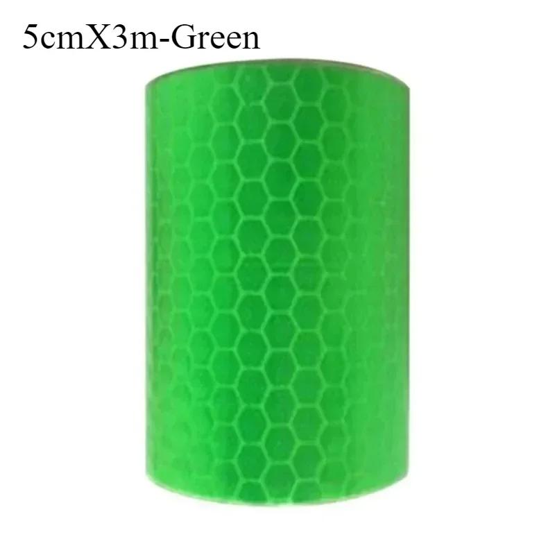 Car Reflective Warning Tape 5cm*3m Car Reflective Tape Safety Warning Car Decoration Sticker Color Grid Reflector