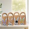 Pack of 10 Easters Sturdy Paper Gifts Bags with Rabbit Designs Portable for Party Supplies and Holiday Decorations