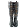 Excellent HERMES Knee-high boots black leather Women 37.5 Used
