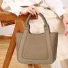 2026 Women's Crossbody Bag, Genuine Leather Versatile Litchi Grain Top-Grade Cowhide Basket Handbag with Large Capacity