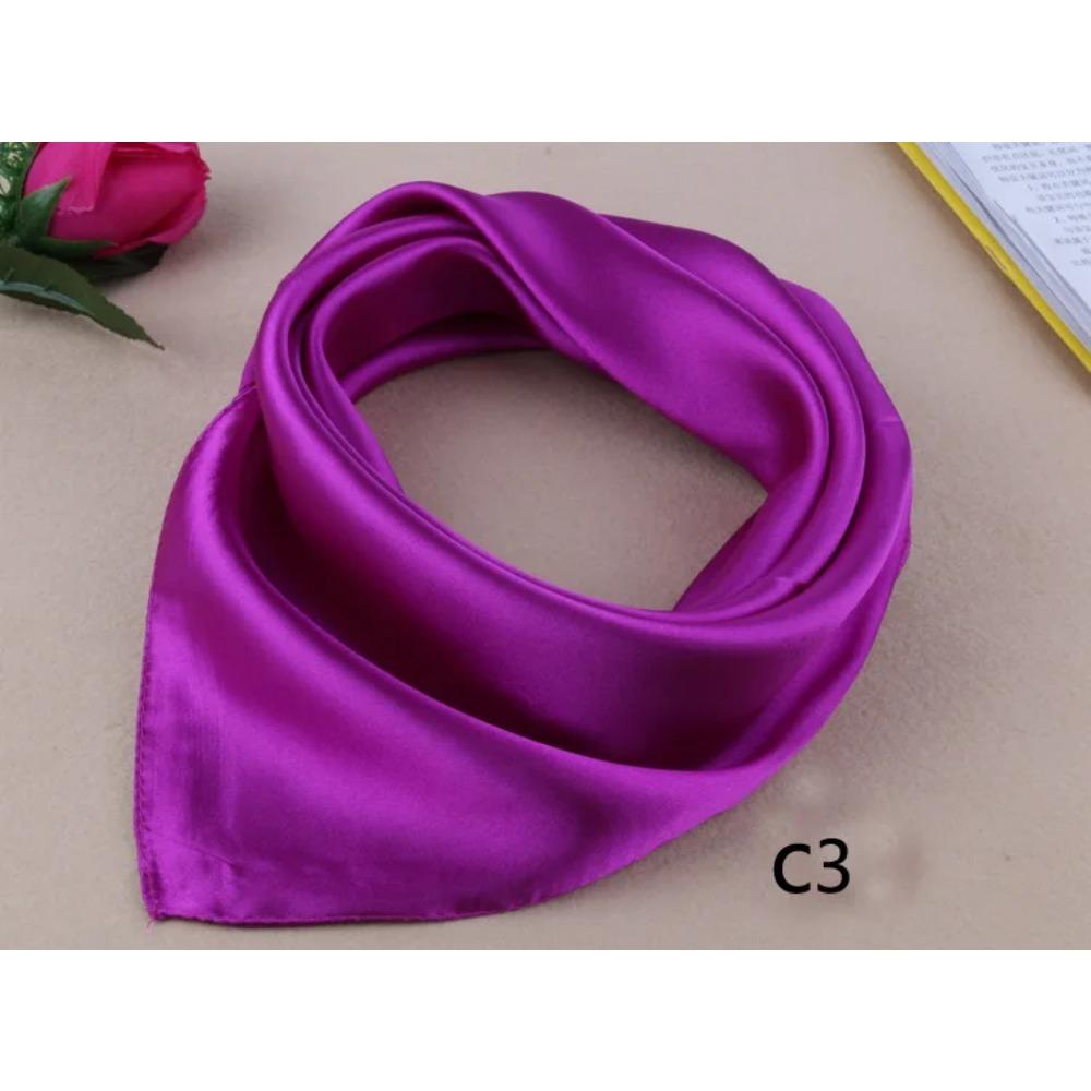 WZCX 60*60cm Damen Einfarbig Seidenschal Frühling Herbst Mode Neu Einfache Quadratische Schals für Damen Damenschal