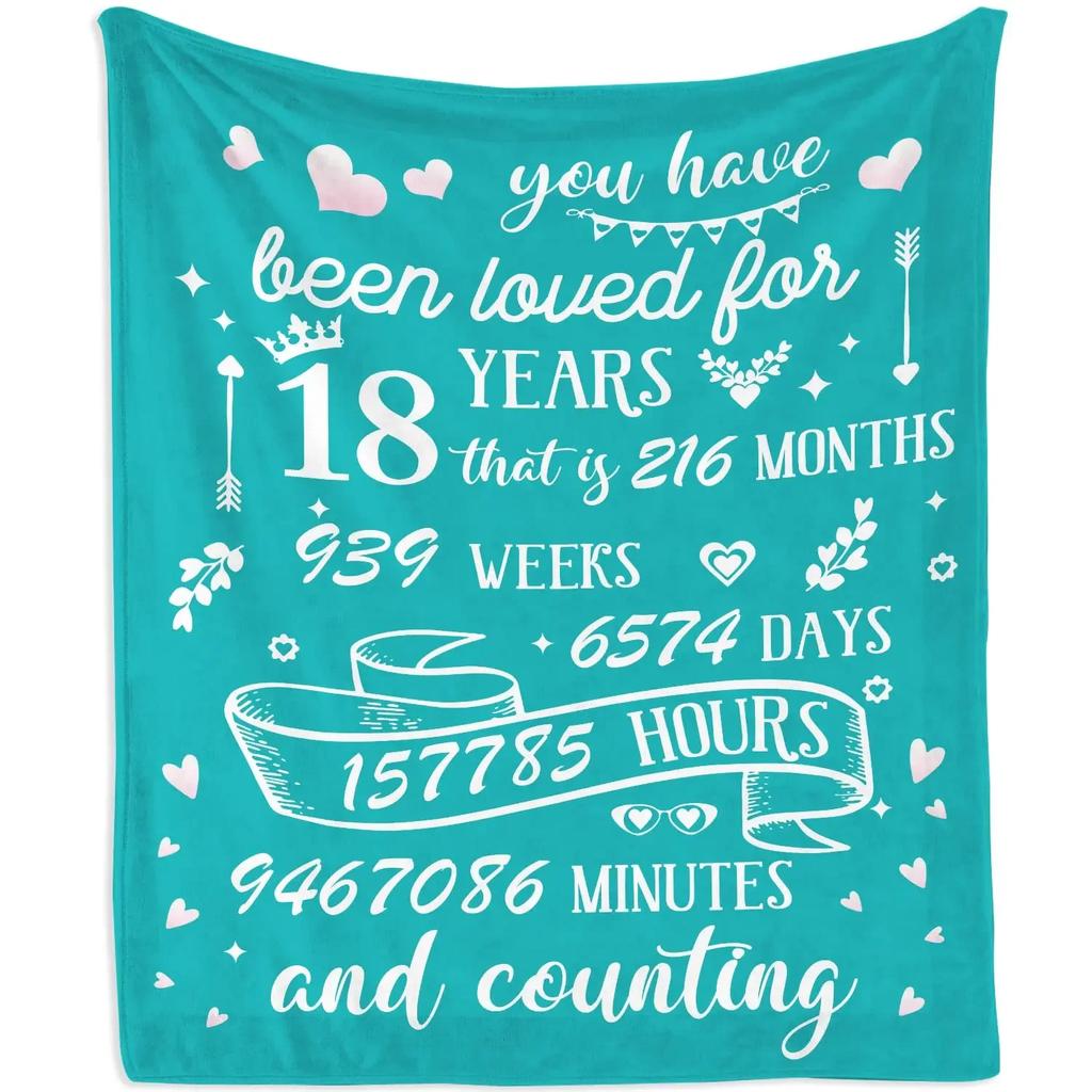 18th Birthday Gifts Ideas for Girls-Girls 18th Birthday Decor Blanket-Gift for 18 Year Old Girl-Gifts for Daughter Bestie Sister