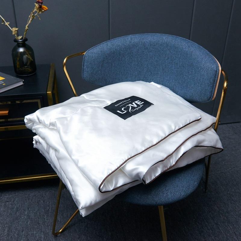 Floral Ice Silk Summer Quilt Cool Air Conditioner Washed Quilt Single Dormitory Thin Blanket King Size Luxury Bedding