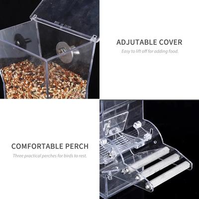 Hanging Bird Feeder for Cage Bird Feeder House Bird Feed Box Hanging Parrot Food Feeder Container Outdoor Feeding