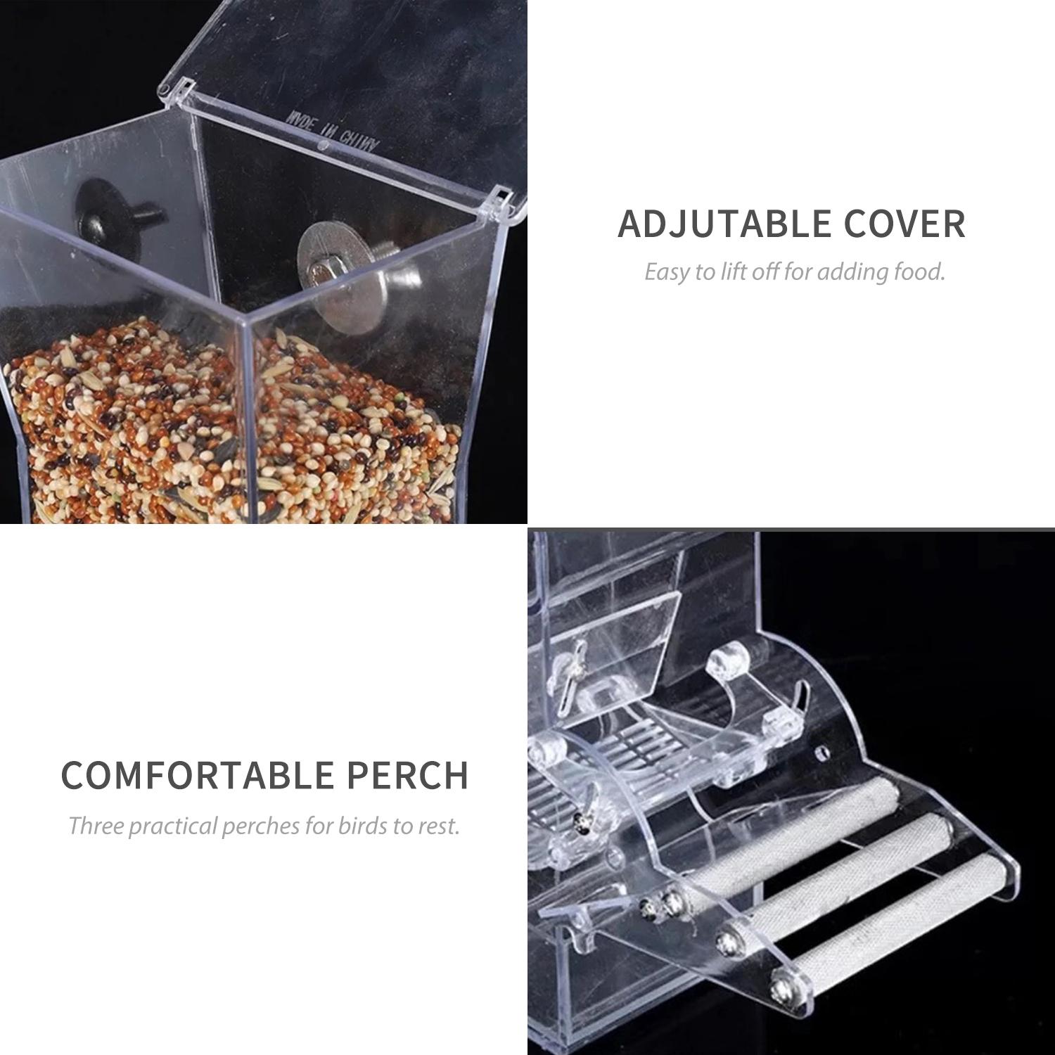 Hanging Bird Feeder for Cage Bird Feeder House Bird Feed Box Hanging   Food Feeder Container Outdoor Feeding Birdfeeders Perch Cage Accessories