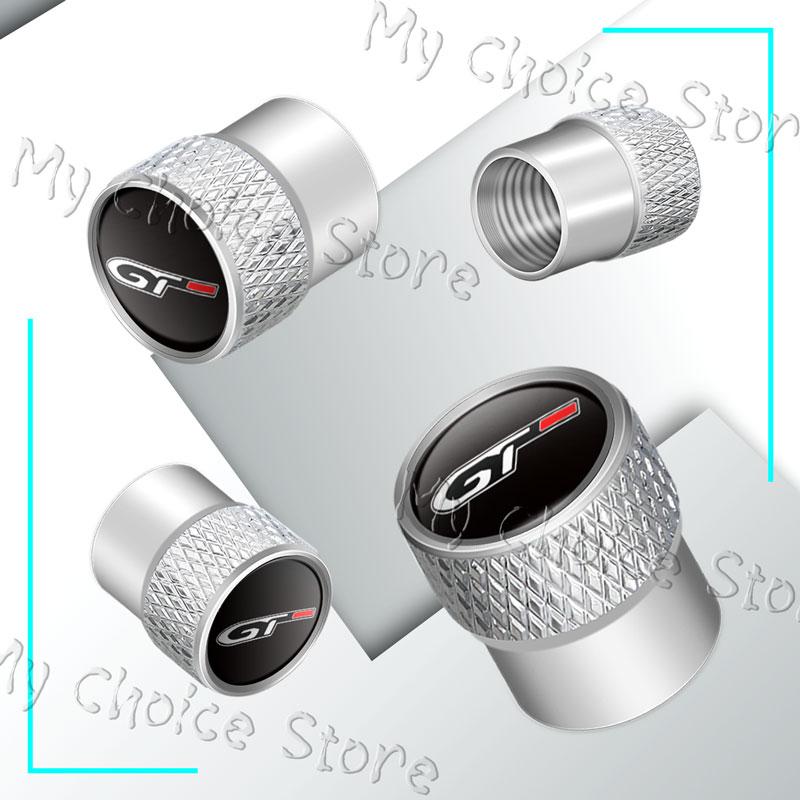 4Pcs/Set GT Logo Emblem Car Wheel Tire Valve Cap Tyre Rim Stem Airdust Waterproof Covers For n333 208 308 3008 301 508 GT RCZ 333n