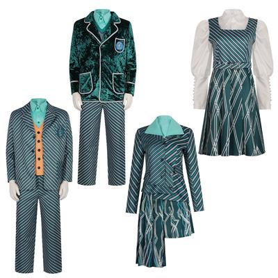 Film Wicked Cosplay Heksen Kostuum Elphaba Nessarose Mohamed Pfannee Cosplay Mannen Vrouwen Gestreept Schooluniform Set Dagelijk