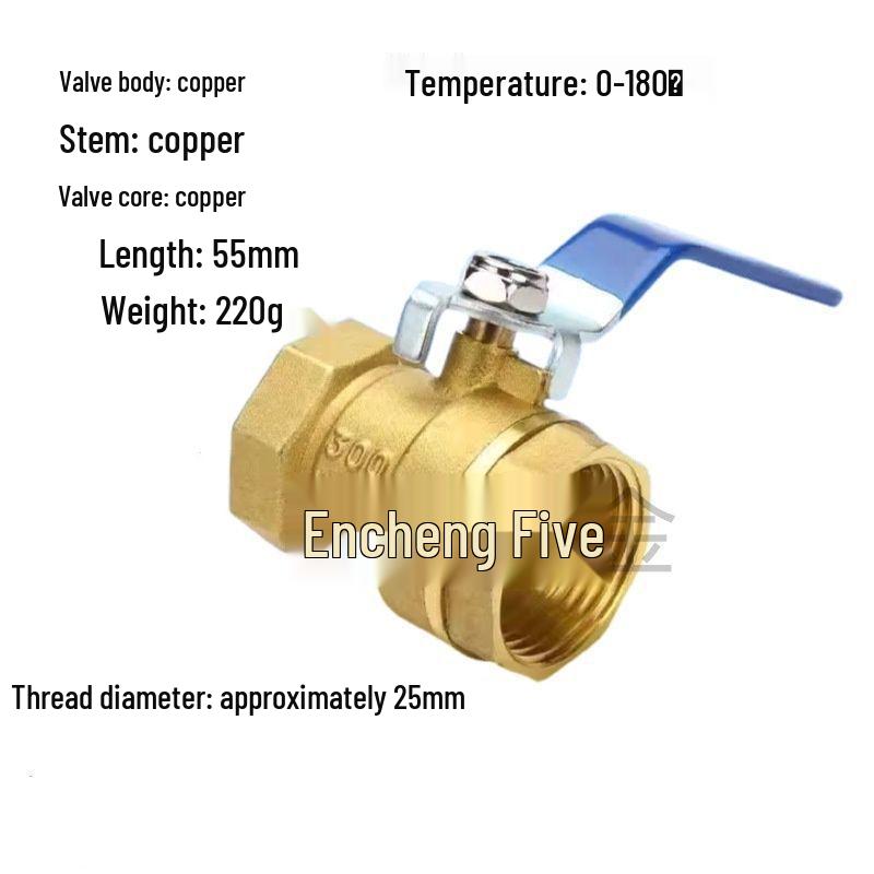 Mosiężny zawór kulowy odporny na wysokie temperatury - 4 punkty DN15, 6 punktów DN20, 1 cal DN25, do wody wodociągowej