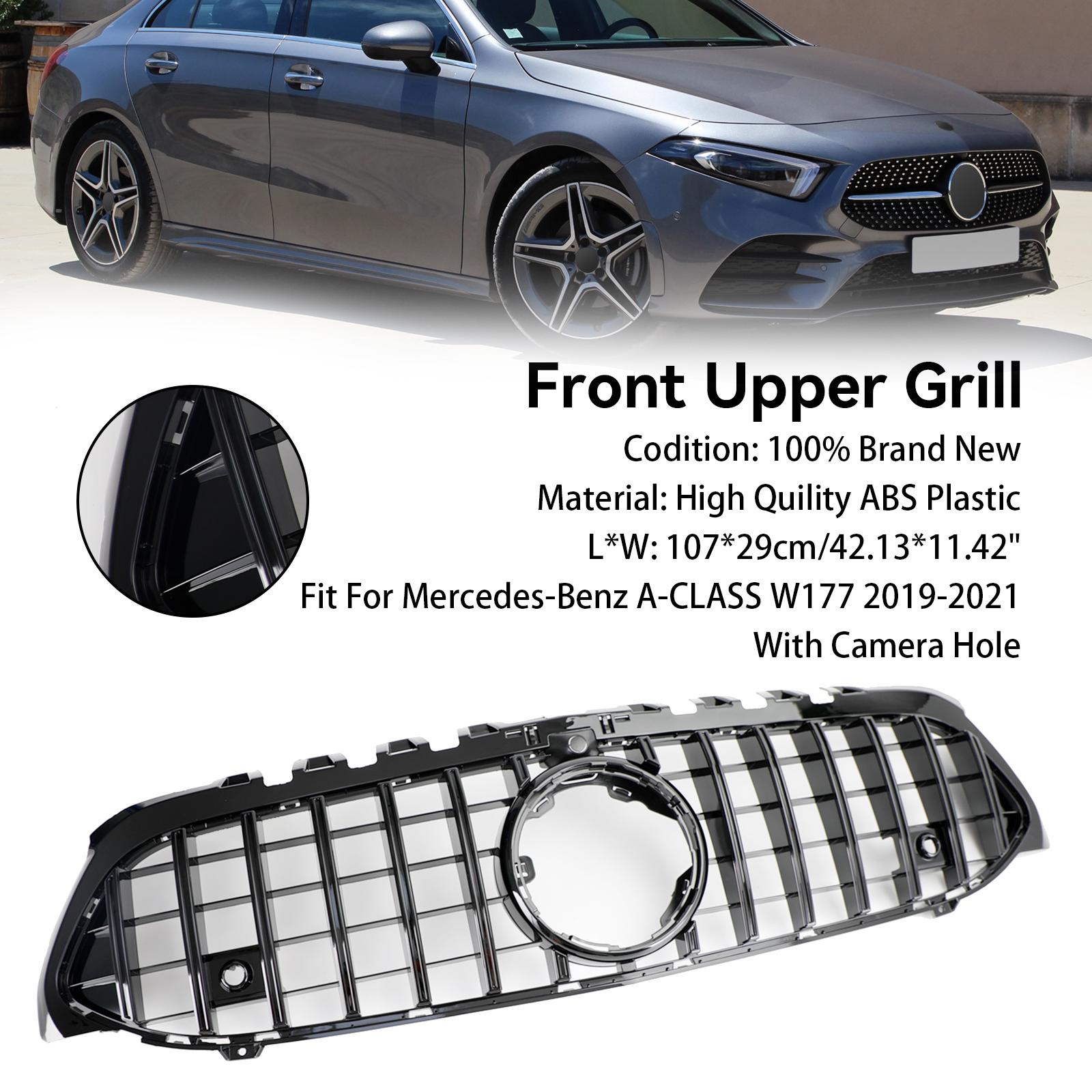 

GT Style Front Bumper Grille Fit Mercedes Benz A-Class W177 2019-2021 Black