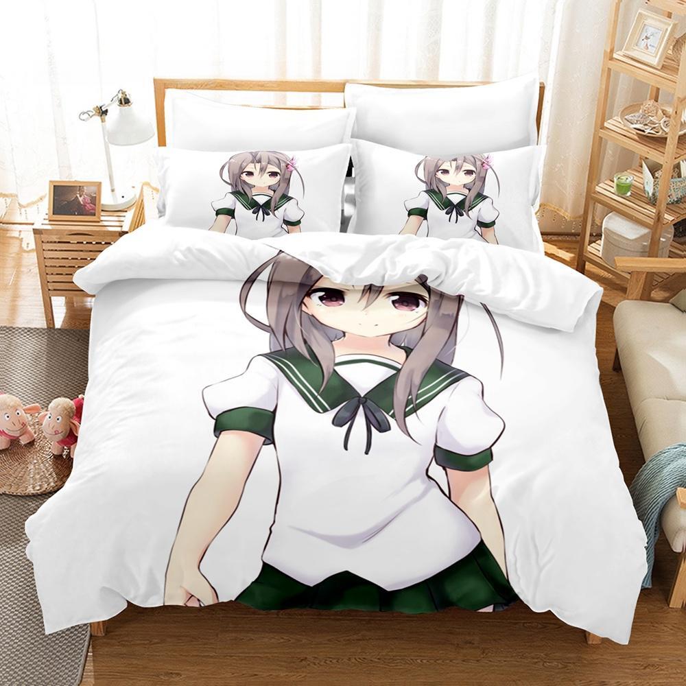 Zuihou (Kancolle) Bettwäscheset Einzelbett Twin Full Queen King Size Bettset Aldult Kind Schlafzimmer Bettbezugsets Druck Bettlaken Set