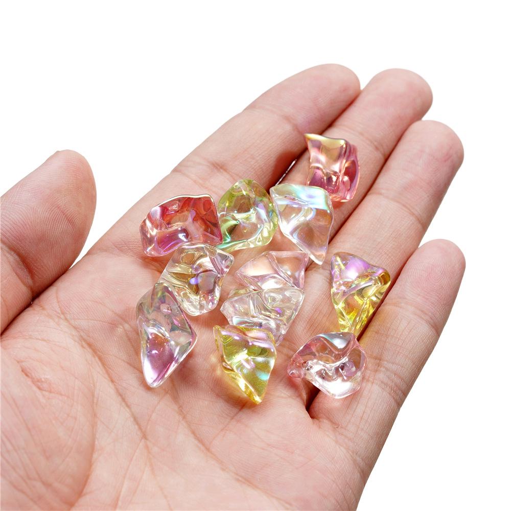 Acrylic UV Coated Crushed Stone Beads, Irregular Transparent Crystal Beads for DIY Mobile Phone Chains & Crafting
