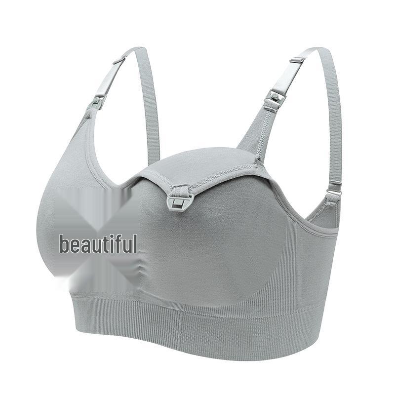 Underwire-Free Front-Opening Nursing Bra: Seamless, Anti-Sagging Maternity Support