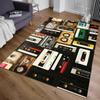 Vintage Cassette Tape Collage Rug Retro 80s 90s Music Decor Mat Soft Non-Slip Nostalgic Audio Gift Floor Carpet for Living Room