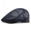 Unisex Summer Hollow Mesh Flat Cap Breathable Vintage Beret Hat Solid Color Ivy Cabbie Cap for Men Women Adjustable Lightweight Sun Hats