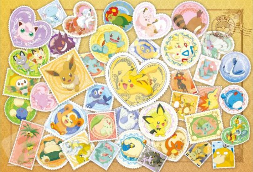 Ensky Postage Stamp Art 26 x 38 cm Jigsaw Puzzle 108 Large Pieces JIGSAW PUZZLE 6 and Pokémon 108-L700 (Ages up)