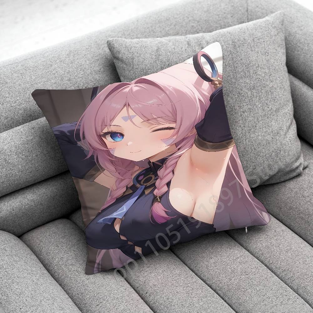 Genshin Impact Citlali Mualani Throw Pillow Case For 45x45cm 40x40cm 55x55cm 50x50cm 30x30cm Square Car Pillowcase Shell