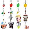 925 Sterling Silver Popcorn Coffee Strawberry Pepper Pendans Bead Diy Fit Original Pendant Charm Bracelet Necklace Women Jewelry