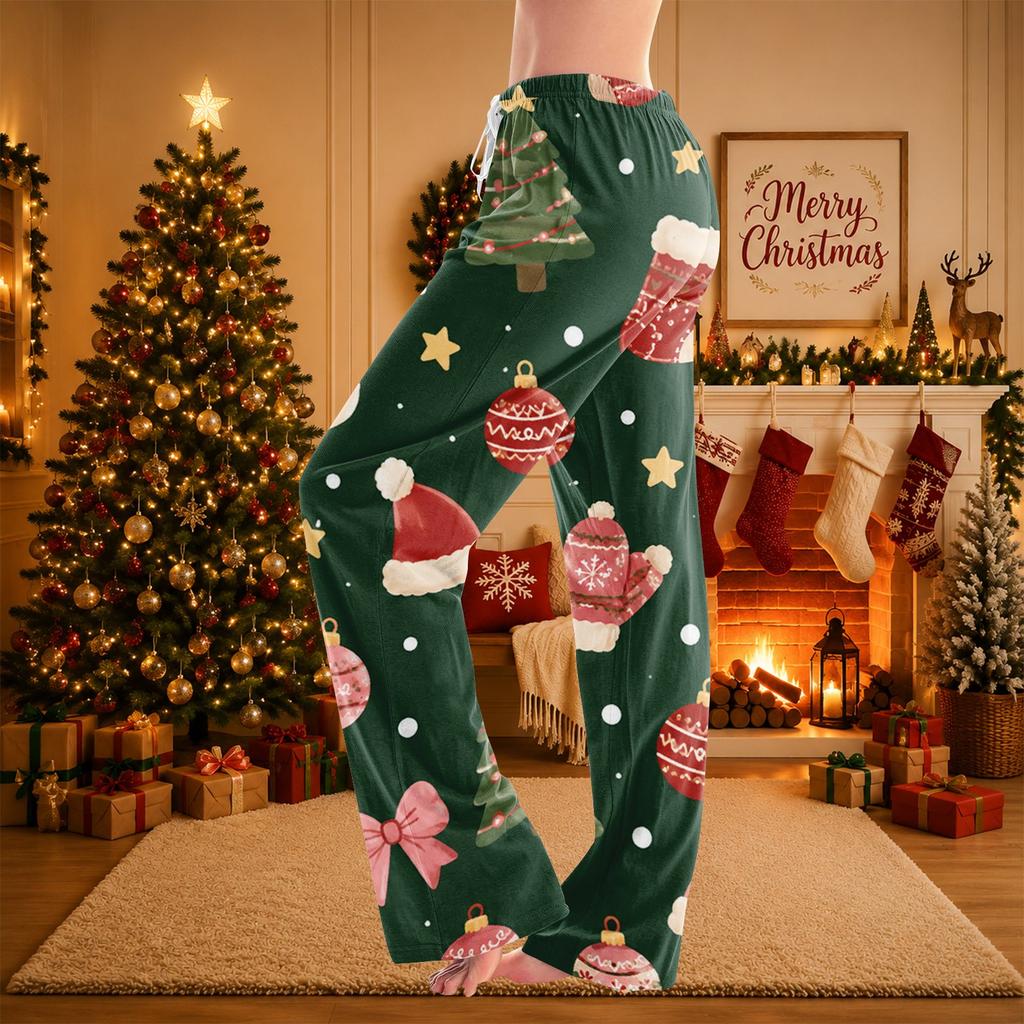 Women's Christmas Print Pajama Pants for Cozy Sleep and Casual