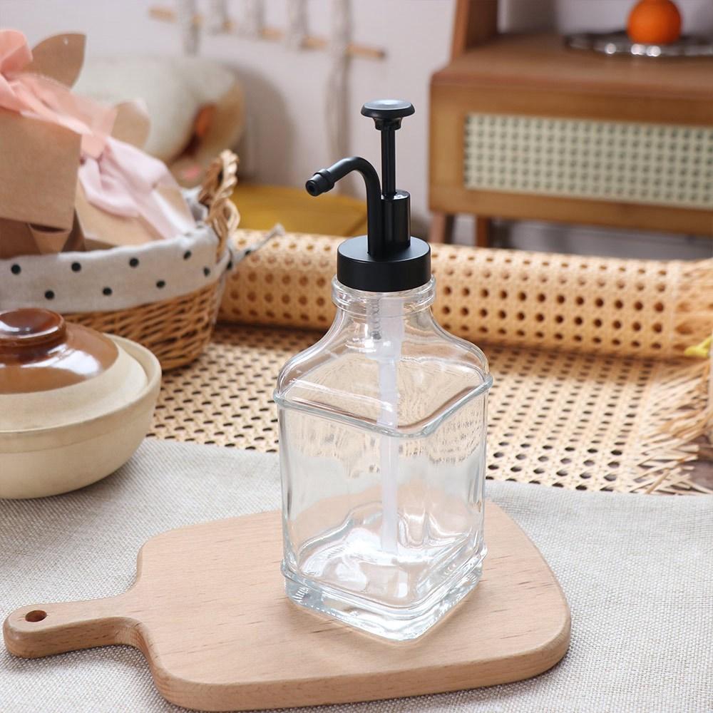Square Coffee Syrup Bottle Press Type Press Lotion Bottles with Pumps Kitchen
