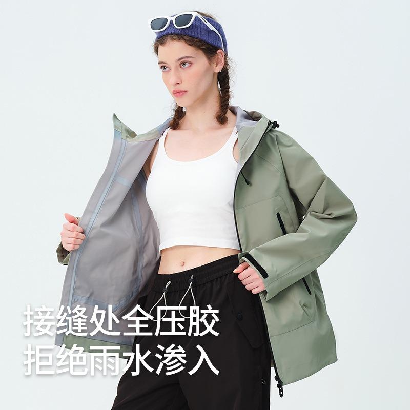Lightweight single-layer hooded jacket men's outdoor hardcore rainstorm-proof warm windproof jacket women's mountaineering suit