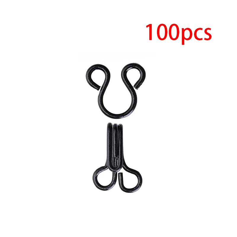 

100 Sets Sewing Hook and Eye Latch 11.5-17mm Large Hooks and Eyes Closure for Bra Clothing Trousers Skirt Sewing DIY Craft 11.5mm чёрный