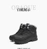 Red Dragonfly Men's High-Top Winter Snow Boots - Warm, Thickened Velvet, Non-Slip Sole, Casual Style.
