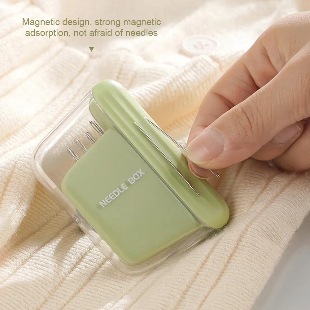 Magnetic Sewing Needle Box with Needle Portable 5 Size Embroidery Needles Magnet Storage Case Home DIY Craft Sewing Accessories