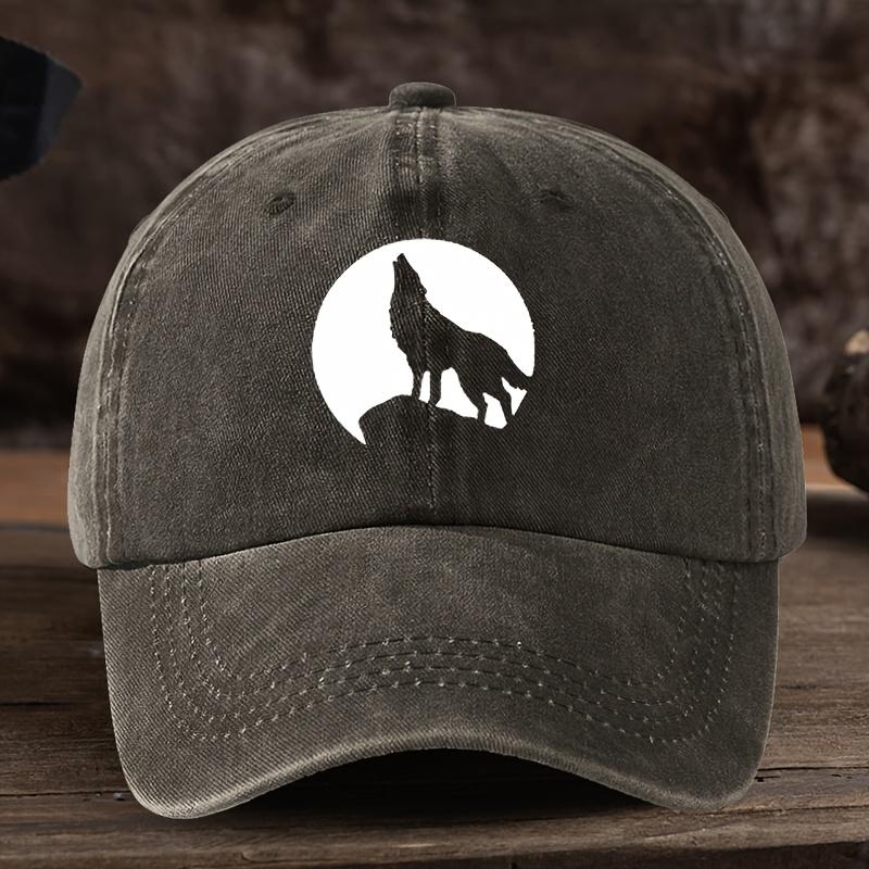 Funny Wolf Print Baseball Hat Unisex Outdoor Fashion Versatile Peaked Cap