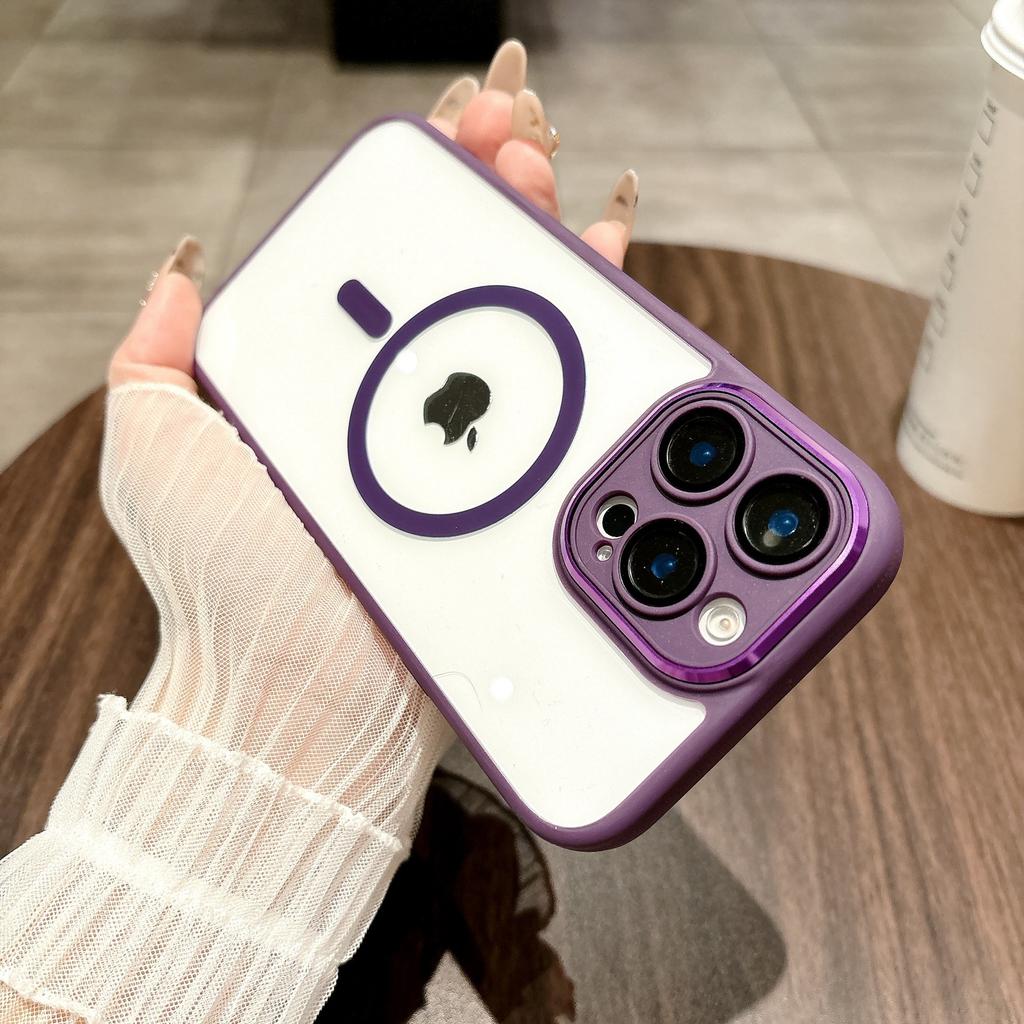 Nadaje się do iPhone'a 16 Pro Max, etui ochronne na telefon Golden Shield z soczewką ochronną, Apple 15, akryl o wysokiej przejrzystości, silne przyciąganie magnetyczne